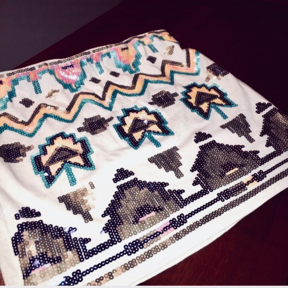#NWT‼️ GREAT #NYE Sequined Tribal Mini Skirt